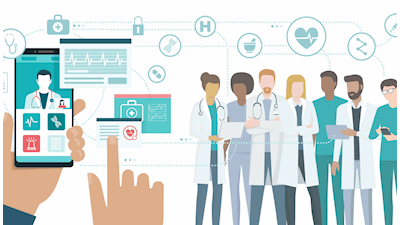 Internet of medical things connectivity within emergent care, clinics, hospitals, and assisted living communities.